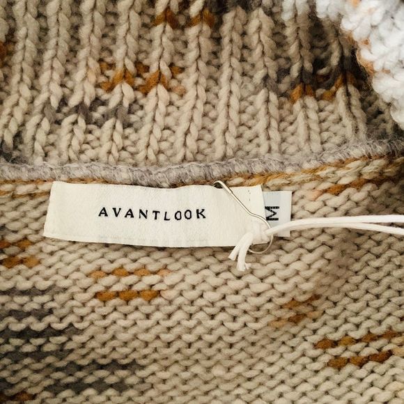NWT Avantlook Chunky Knit Cowl Neck Sweater Women Size M Cabincore Fisherman - Picture 8 of 10